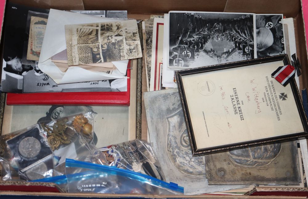 A group of mixed Third Reich ephemera including stamps and medals